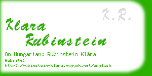 klara rubinstein business card