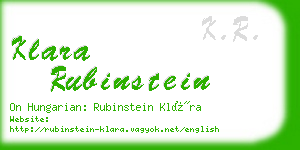 klara rubinstein business card